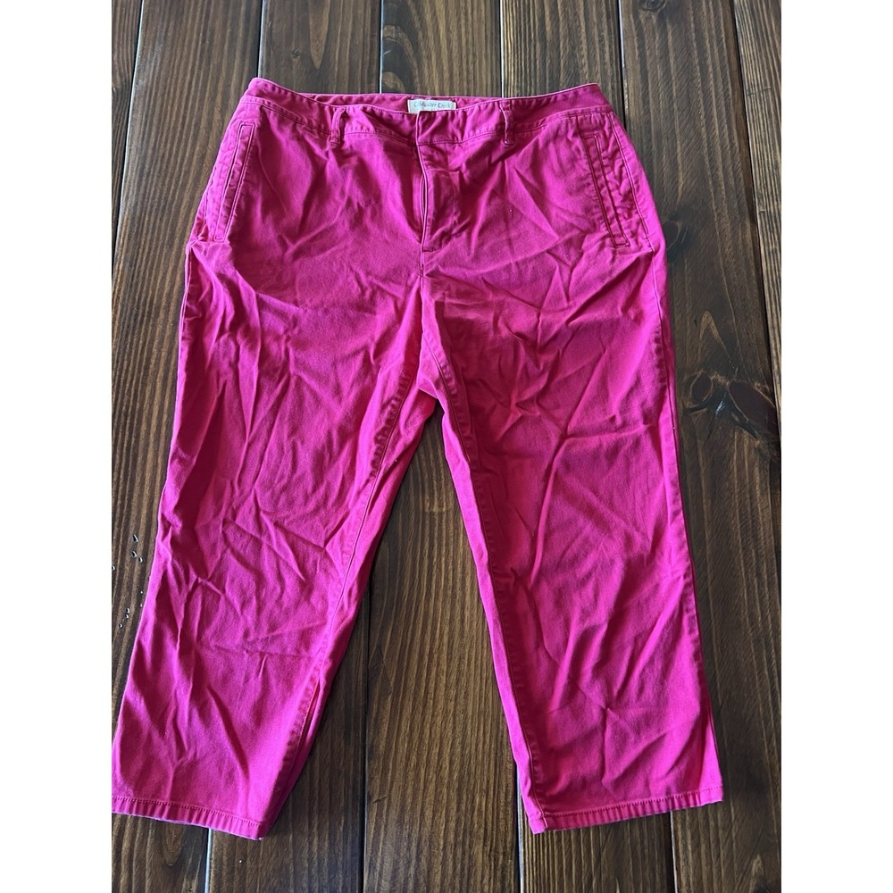 Coldwater Creek Natural Fit Bermuda Khaki Ankle Straight Pants Sz 12